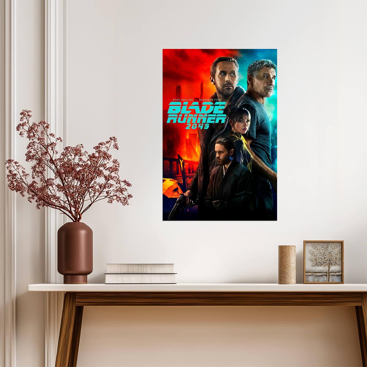 Blade Runner 2049 Movie Poster | Officer K and Deckard in Red and Blue - Movies & TV Poster