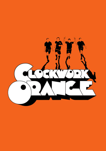A Clockwork Orange Poster | Droogs Silhouettes and Orange Lettering - Movies & TV Poster
