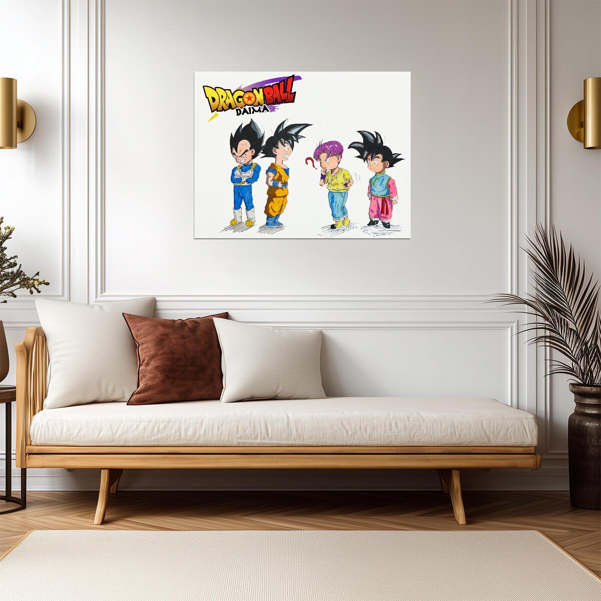 Dragon Ball Daima Poster | Goku, Vegeta, Trunks and Goten in Mini Form - Anime Poster