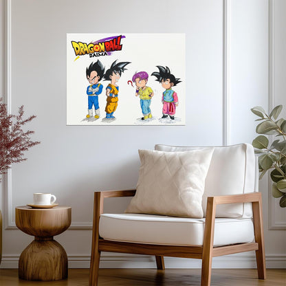 Dragon Ball Daima Poster | Goku, Vegeta, Trunks and Goten in Mini Form - Anime Poster