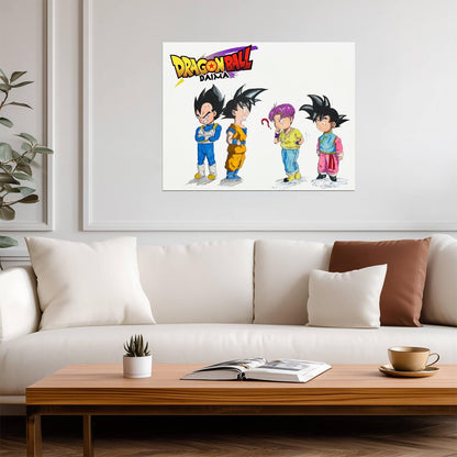 Dragon Ball Daima Poster | Goku, Vegeta, Trunks and Goten in Mini Form - Anime Poster