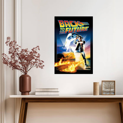 Back to the Future Movie Poster | Marty McFly and the Flaming DeLorean - Movies & TV Poster