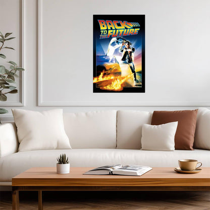 Back to the Future Movie Poster | Marty McFly and the Flaming DeLorean - Movies & TV Poster