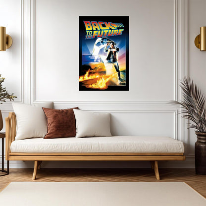 Back to the Future Movie Poster | Marty McFly and the Flaming DeLorean - Movies & TV Poster