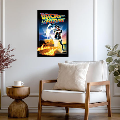 Back to the Future Movie Poster | Marty McFly and the Flaming DeLorean - Movies & TV Poster