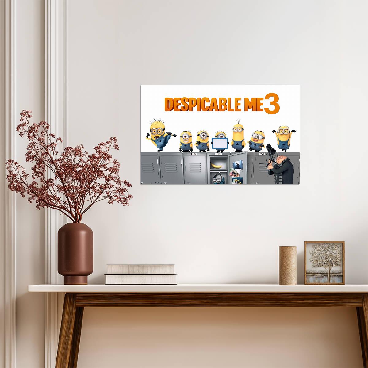 Despicable Me 3 Movie Poster | Minions at the Lockers - Movies & TV Poster
