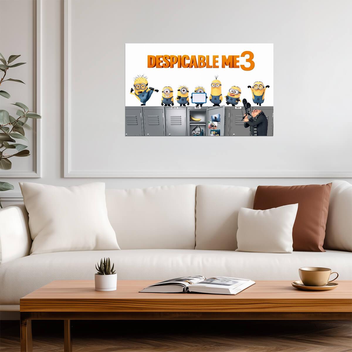 Despicable Me 3 Movie Poster | Minions at the Lockers - Movies & TV Poster