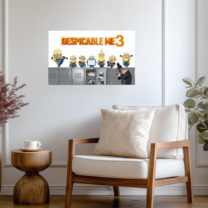 Despicable Me 3 Movie Poster | Minions at the Lockers - Movies & TV Poster