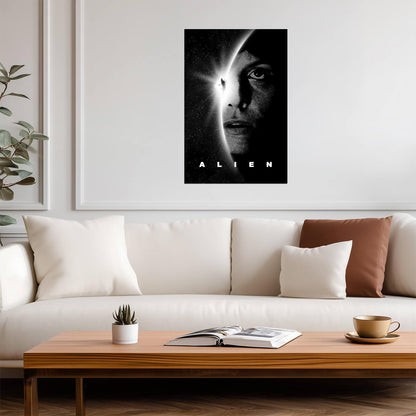 Alien 1979 Movie Poster | Ellen Ripley Portrait | Black and White Art Print - Movies & TV Poster