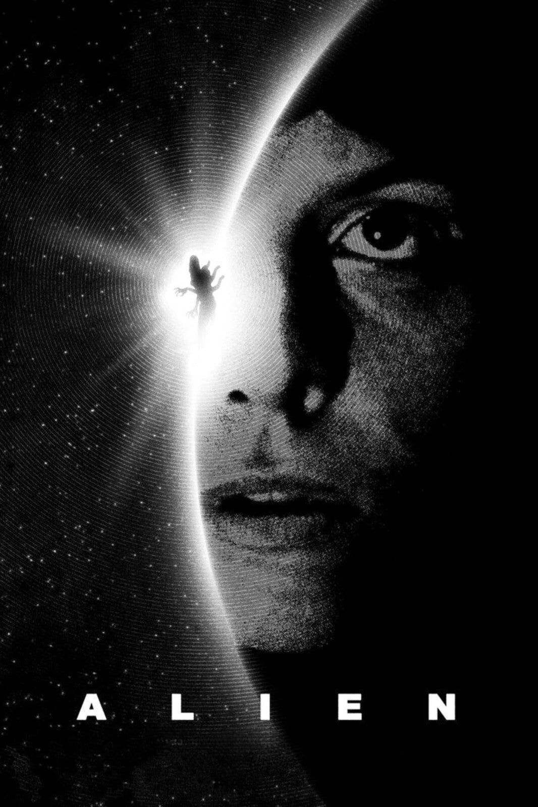 Alien 1979 Movie Poster | Ellen Ripley Portrait | Black and White Art Print - Movies & TV Poster