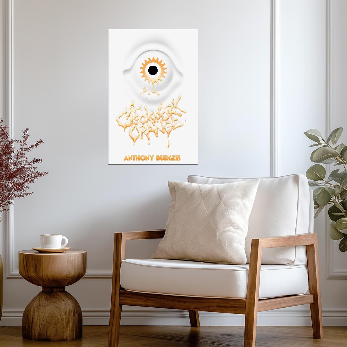 A Clockwork Orange Poster | Anthony Burgess Book Cover | Gold Eye Artwork - Type & Quotes Poster
