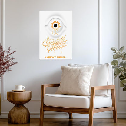 A Clockwork Orange Poster | Anthony Burgess Book Cover | Gold Eye Artwork - Type & Quotes Poster
