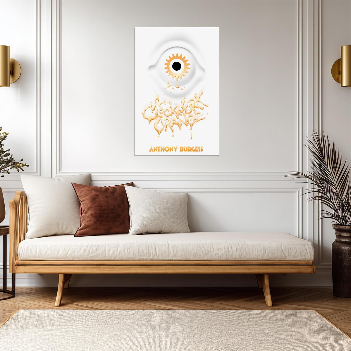 A Clockwork Orange Poster | Anthony Burgess Book Cover | Gold Eye Artwork - Type & Quotes Poster
