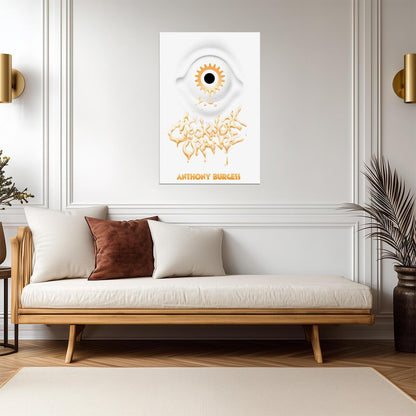 A Clockwork Orange Poster | Anthony Burgess Book Cover | Gold Eye Artwork - Type & Quotes Poster