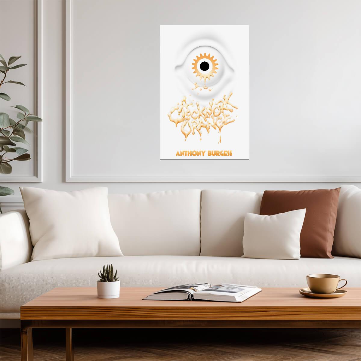 A Clockwork Orange Poster | Anthony Burgess Book Cover | Gold Eye Artwork - Type & Quotes Poster