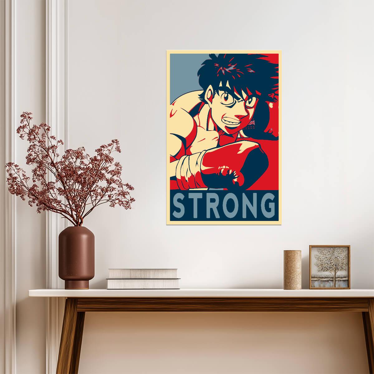 Hajime no Ippo Poster | Ippo Makunouchi | Red and Blue Boxing Art - Anime Poster