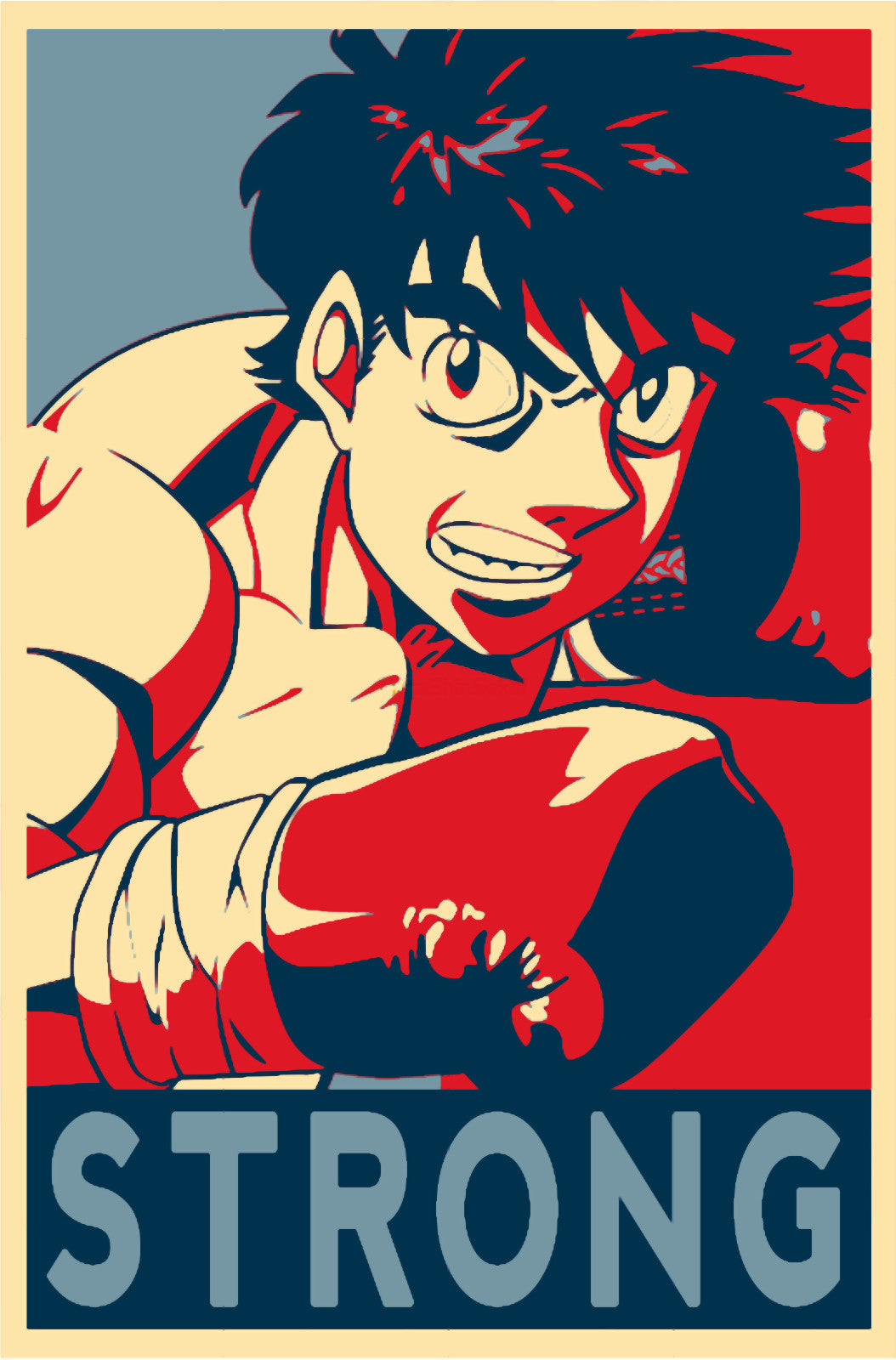 Hajime no Ippo Poster | Ippo Makunouchi | Red and Blue Boxing Art - Anime Poster