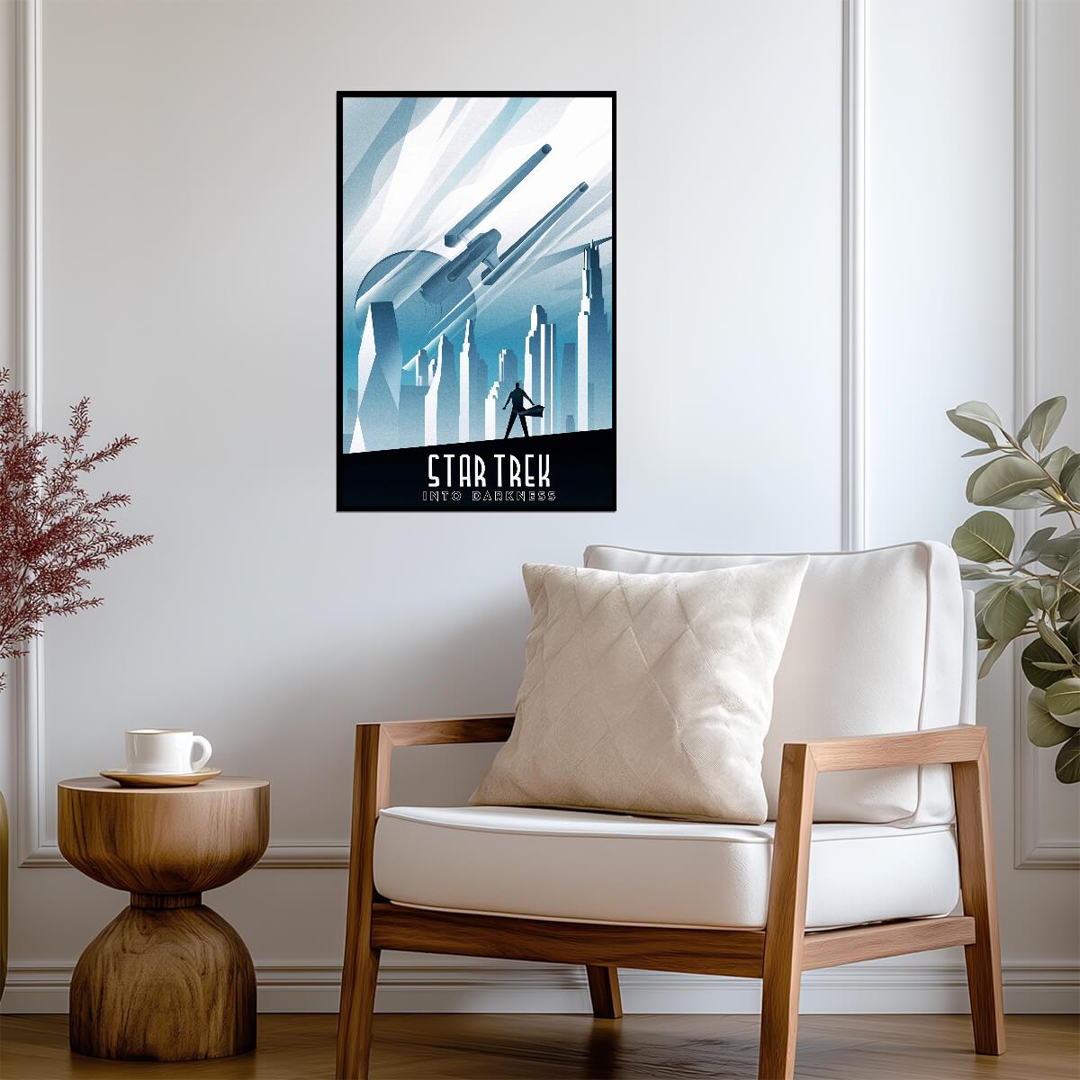 Star Trek Into Darkness Movie Poster | Starship Enterprise above a Blue City - Movies & TV Poster