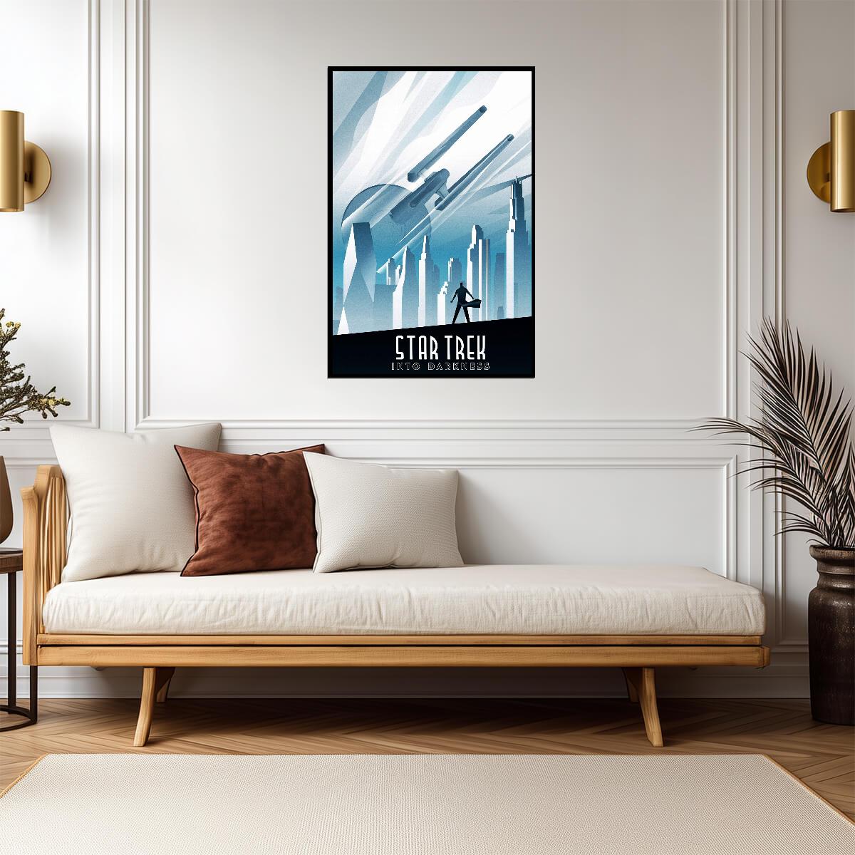 Star Trek Into Darkness Movie Poster | Starship Enterprise above a Blue City - Movies & TV Poster