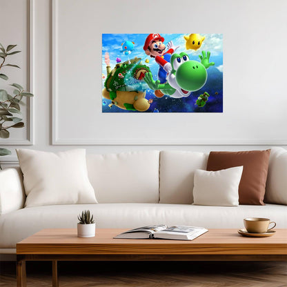 Super Mario Galaxy 2 Poster | Mario and Yoshi in Space - Video Games Poster