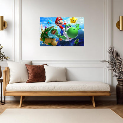 Super Mario Galaxy 2 Poster | Mario and Yoshi in Space - Video Games Poster
