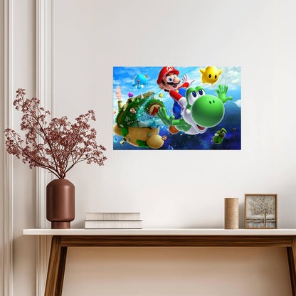 Super Mario Galaxy 2 Poster | Mario and Yoshi in Space - Video Games Poster