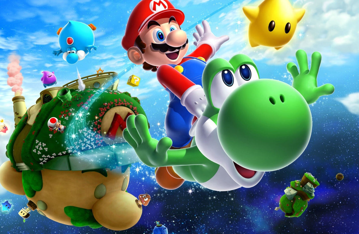 Super Mario Galaxy 2 Poster | Mario and Yoshi in Space - Video Games Poster