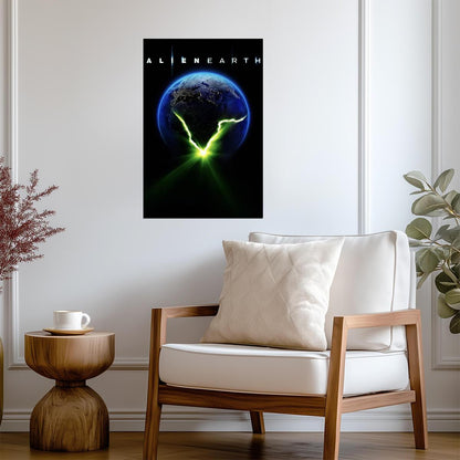 Alien Earth Poster | Cracked Planet | Minimalist Series Print - Movies & TV Poster