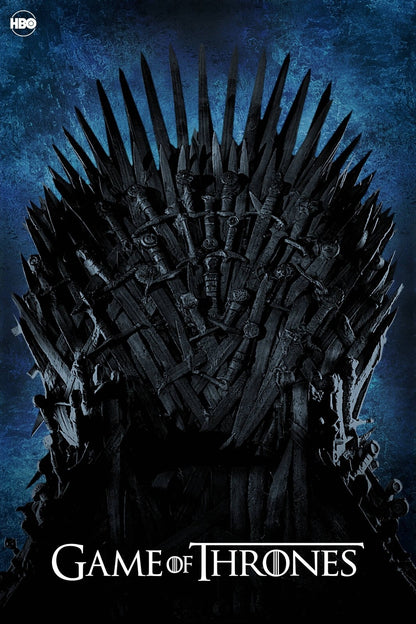 Game of Thrones Poster | Iron Throne in Blue Light - Movies & TV Poster