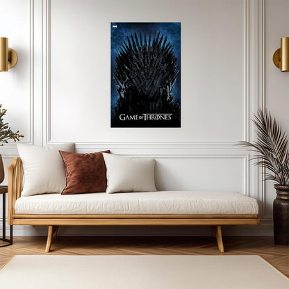 Game of Thrones Poster | Iron Throne in Blue Light - Movies & TV Poster