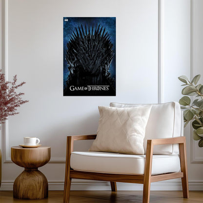 Game of Thrones Poster | Iron Throne in Blue Light - Movies & TV Poster