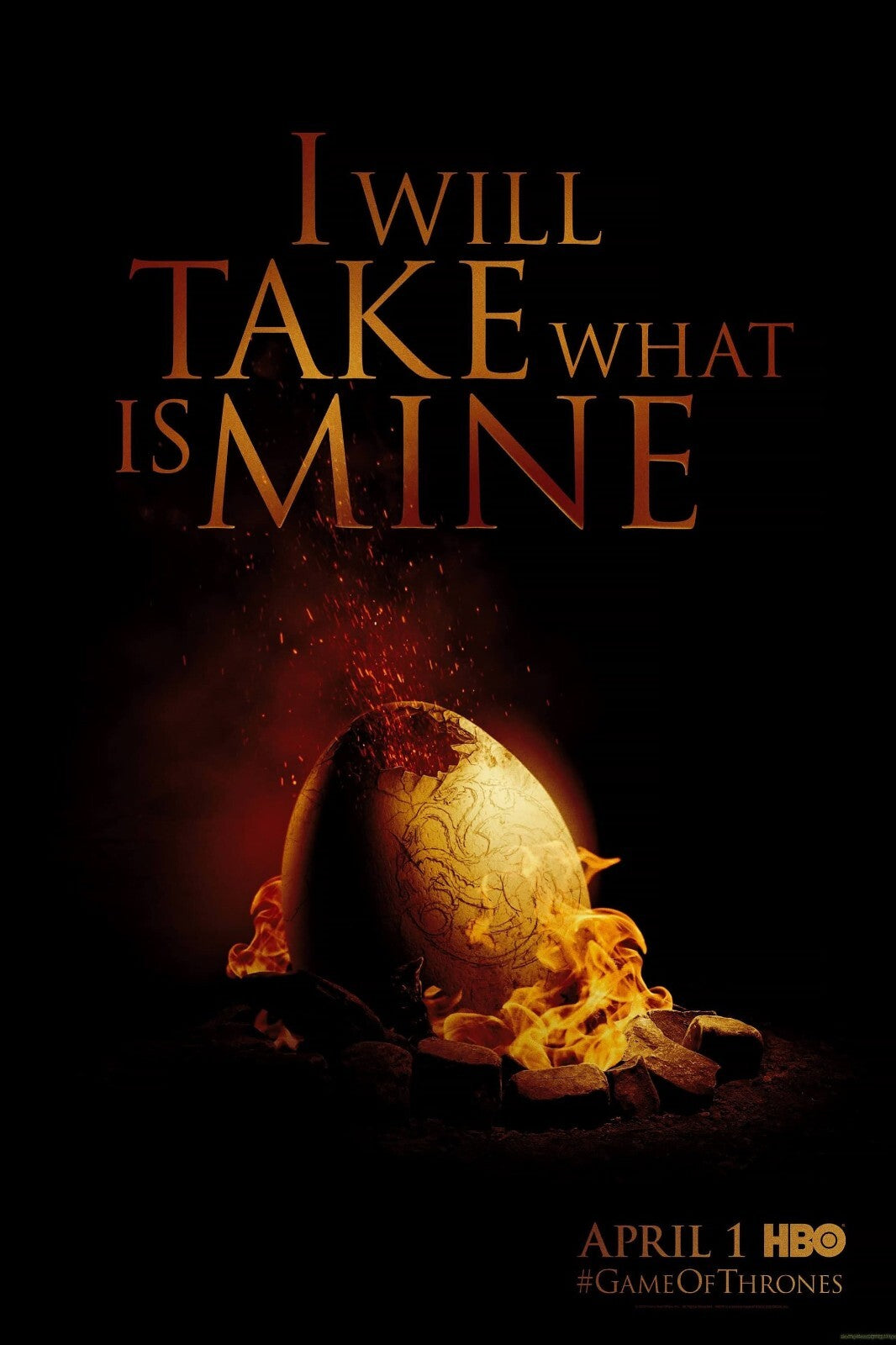Game of Thrones Poster | Dragon Egg in Flames | I Will Take What Is Mine - Movies & TV Poster