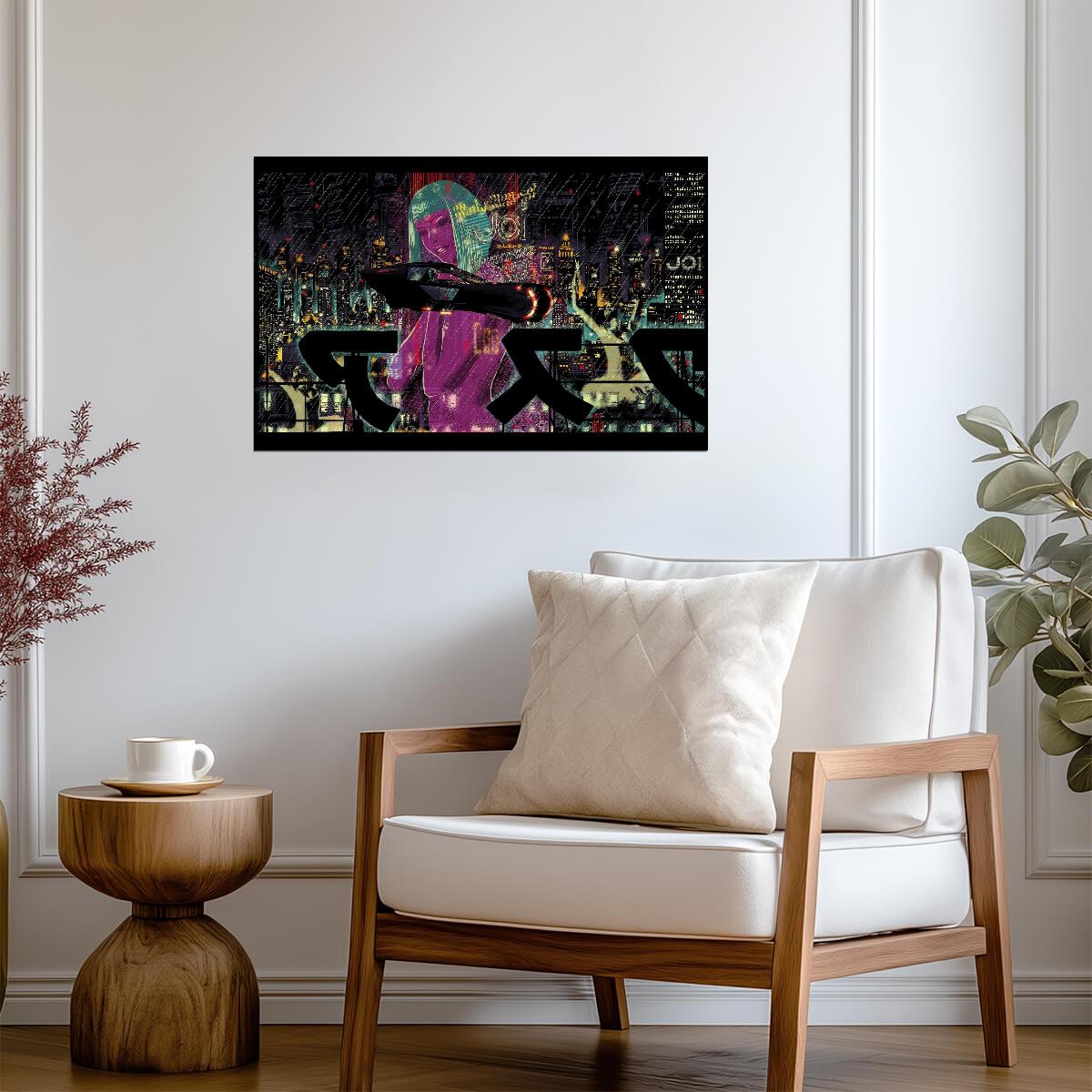Blade Runner 2049 Movie Poster | Neon City with Giant Hologram - Movies & TV Poster