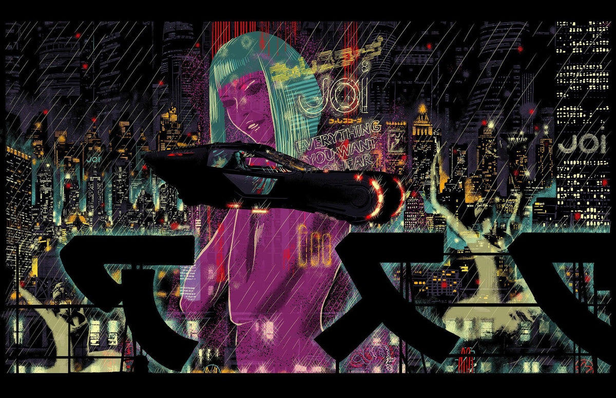 Blade Runner 2049 Movie Poster | Neon City with Giant Hologram - Movies & TV Poster