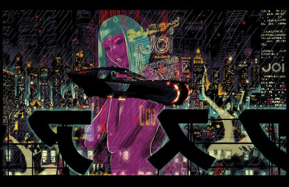Blade Runner 2049 Movie Poster | Neon City with Giant Hologram - Movies & TV Poster