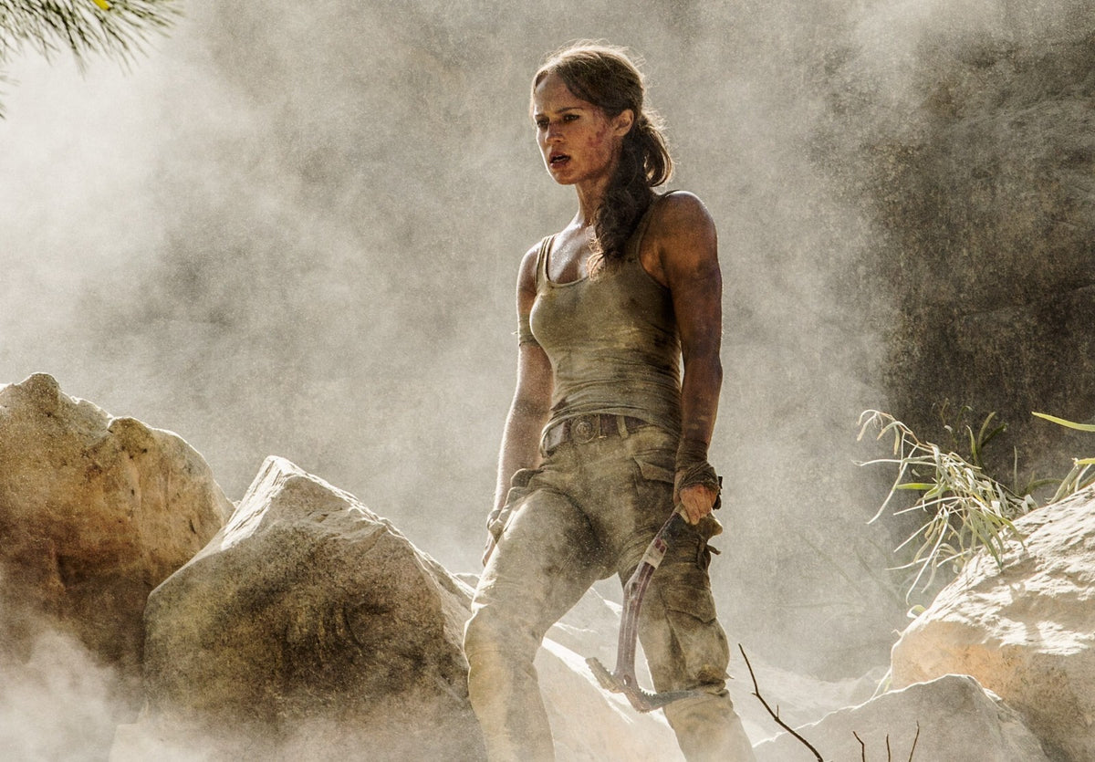 Tomb Raider 2018 Movie Poster | Alicia Vikander as Lara Croft Amid Dusty Ruins - Movies & TV Poster