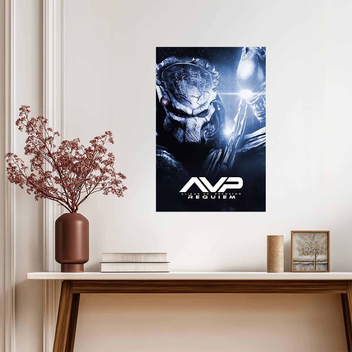 Aliens vs Predator Requiem Sci-Fi Horror Movie Poster | Predator Portrait - Movies & TV Poster