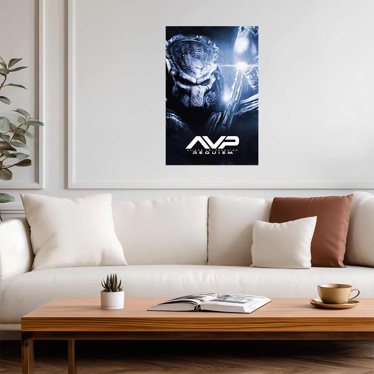 Aliens vs Predator Requiem Sci-Fi Horror Movie Poster | Predator Portrait - Movies & TV Poster