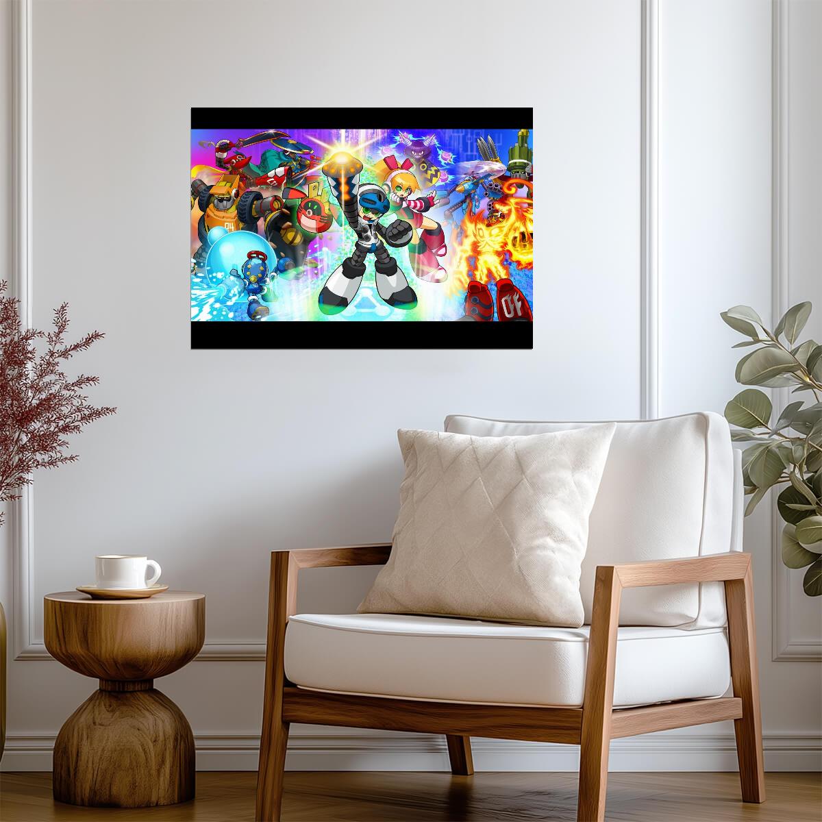 Mega Man Poster | Robot Masters Battle Collage - Video Games Poster