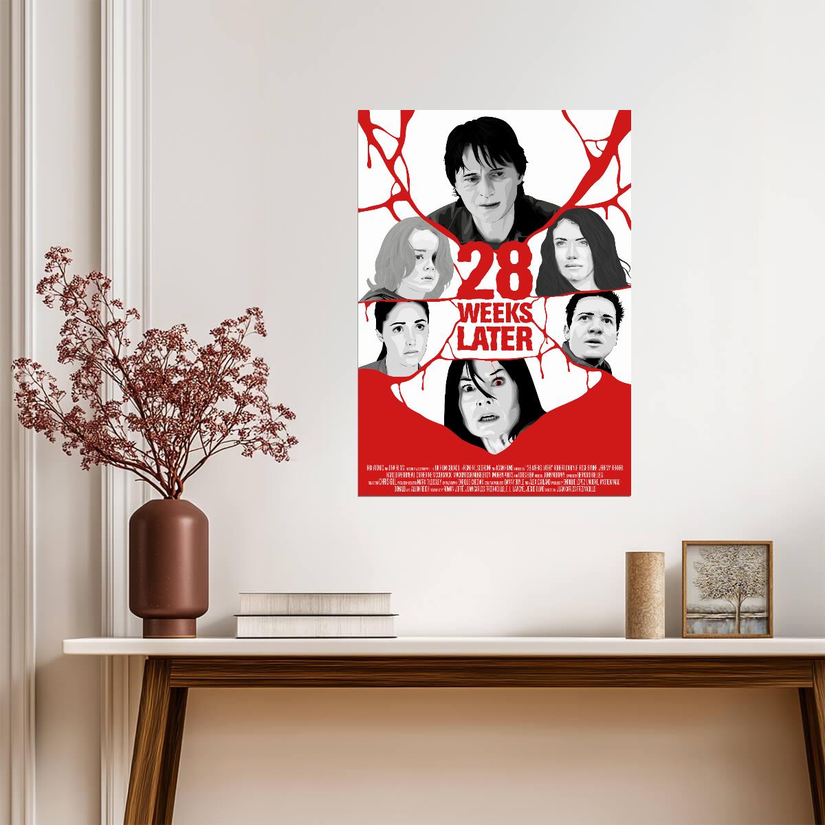 28 Weeks Later Poster | Black and White Cast Collage Print - Movies & TV Poster
