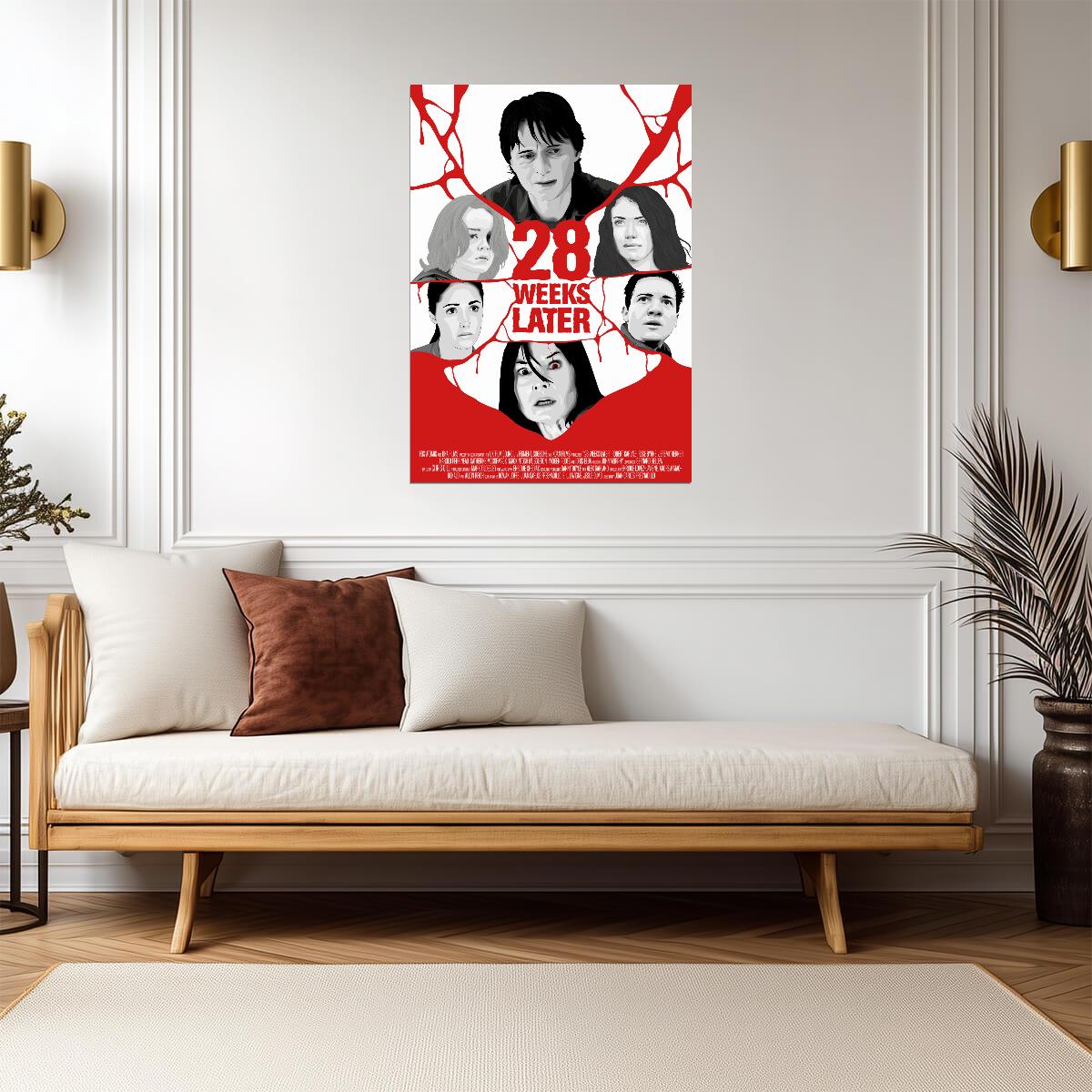 28 Weeks Later Poster | Black and White Cast Collage Print - Movies & TV Poster
