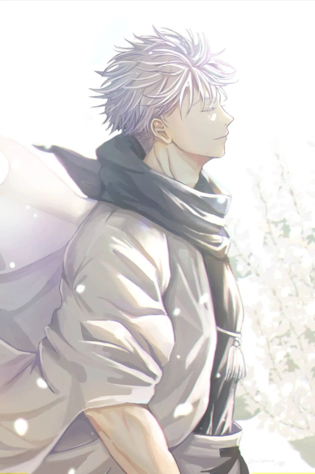 Jujutsu Kaisen Poster | Satoru Gojo Among White Blossoms - Anime Poster