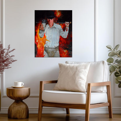 A Clockwork Orange Poster | Alex with a Milk Glass | Painted Portrait Print - Movies & TV Poster