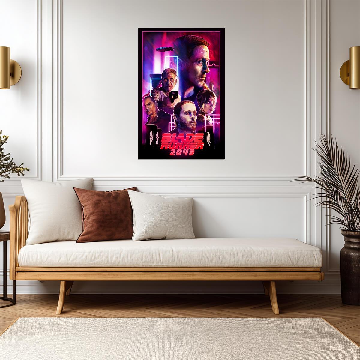 Blade Runner 2049 Movie Poster | Officer K in Purple Neon Cast Collage - Movies & TV Poster