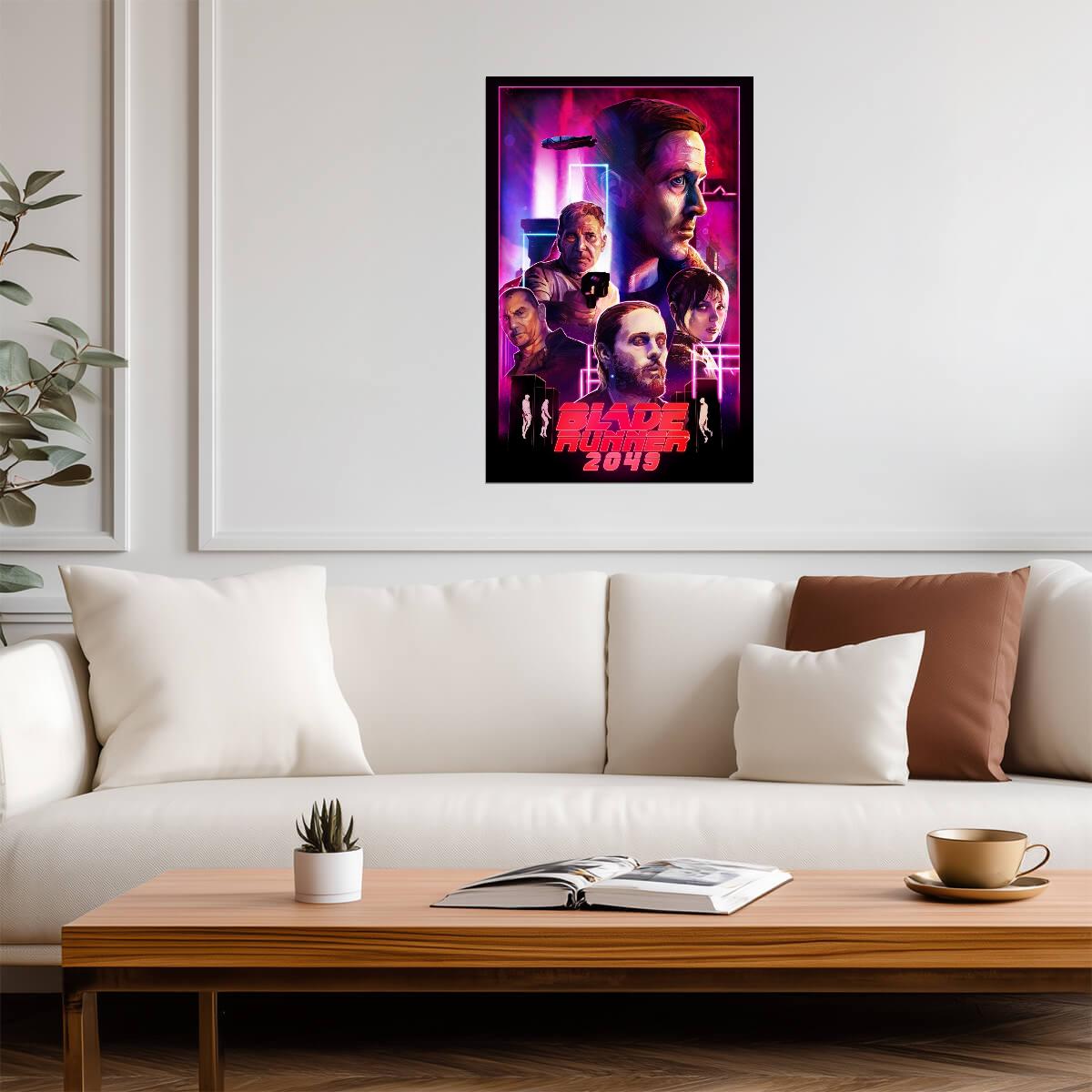 Blade Runner 2049 Movie Poster | Officer K in Purple Neon Cast Collage - Movies & TV Poster
