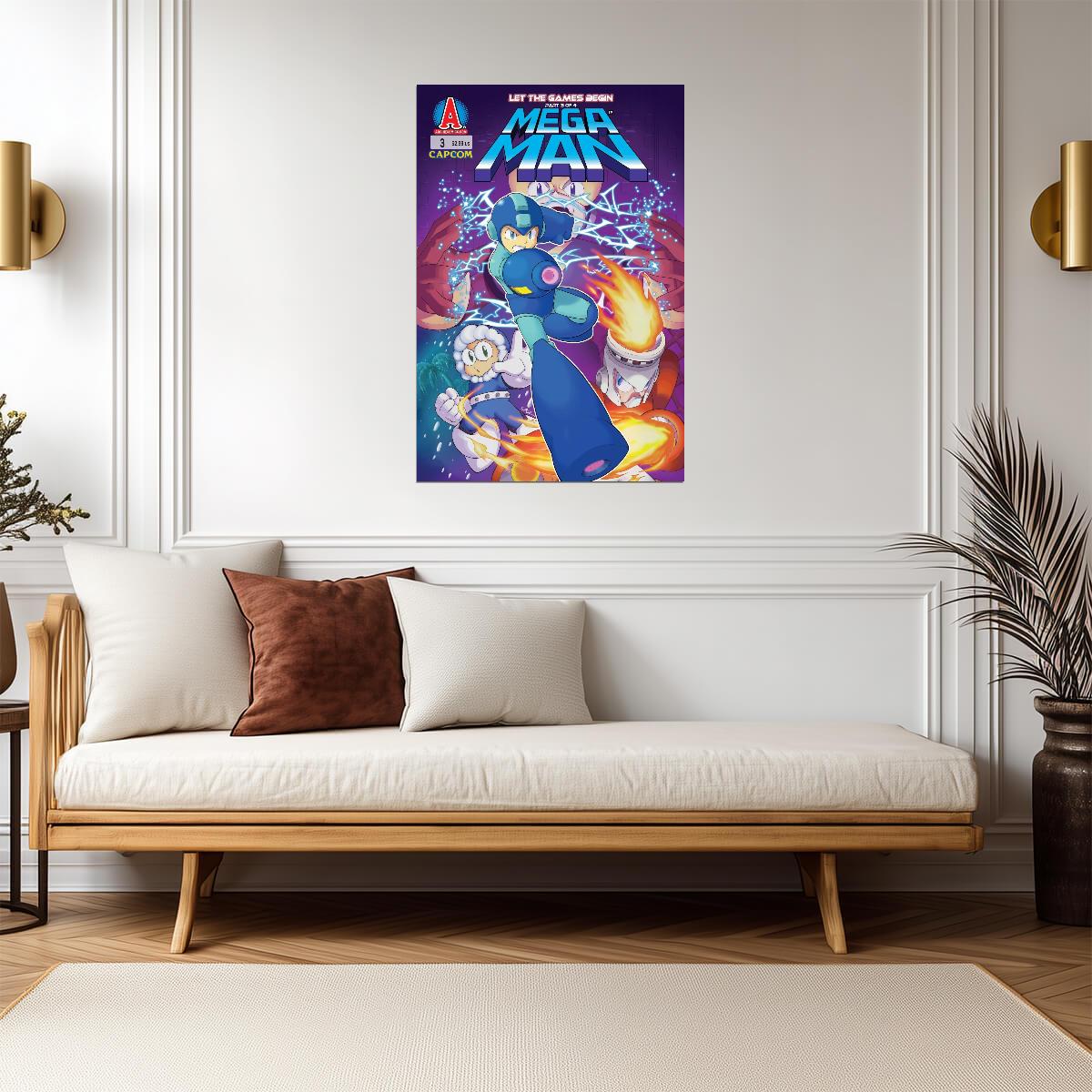 Mega Man Poster | Let the Games Begin | Comic Issue 3 Cover - Graphic & Art Poster
