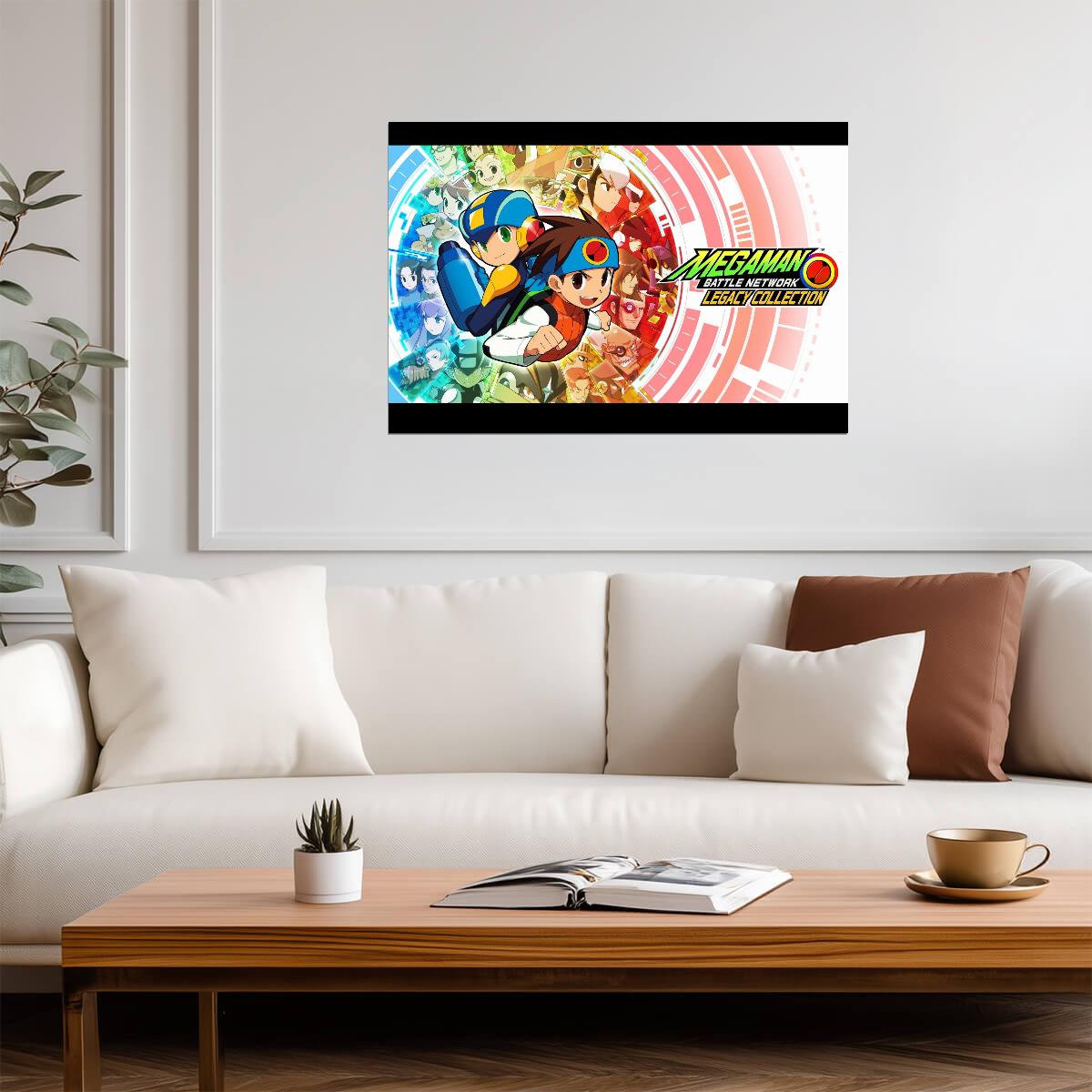 Mega Man Battle Network Legacy Collection Poster | MegaMan.EXE and Lan Hikari - Video Games Poster