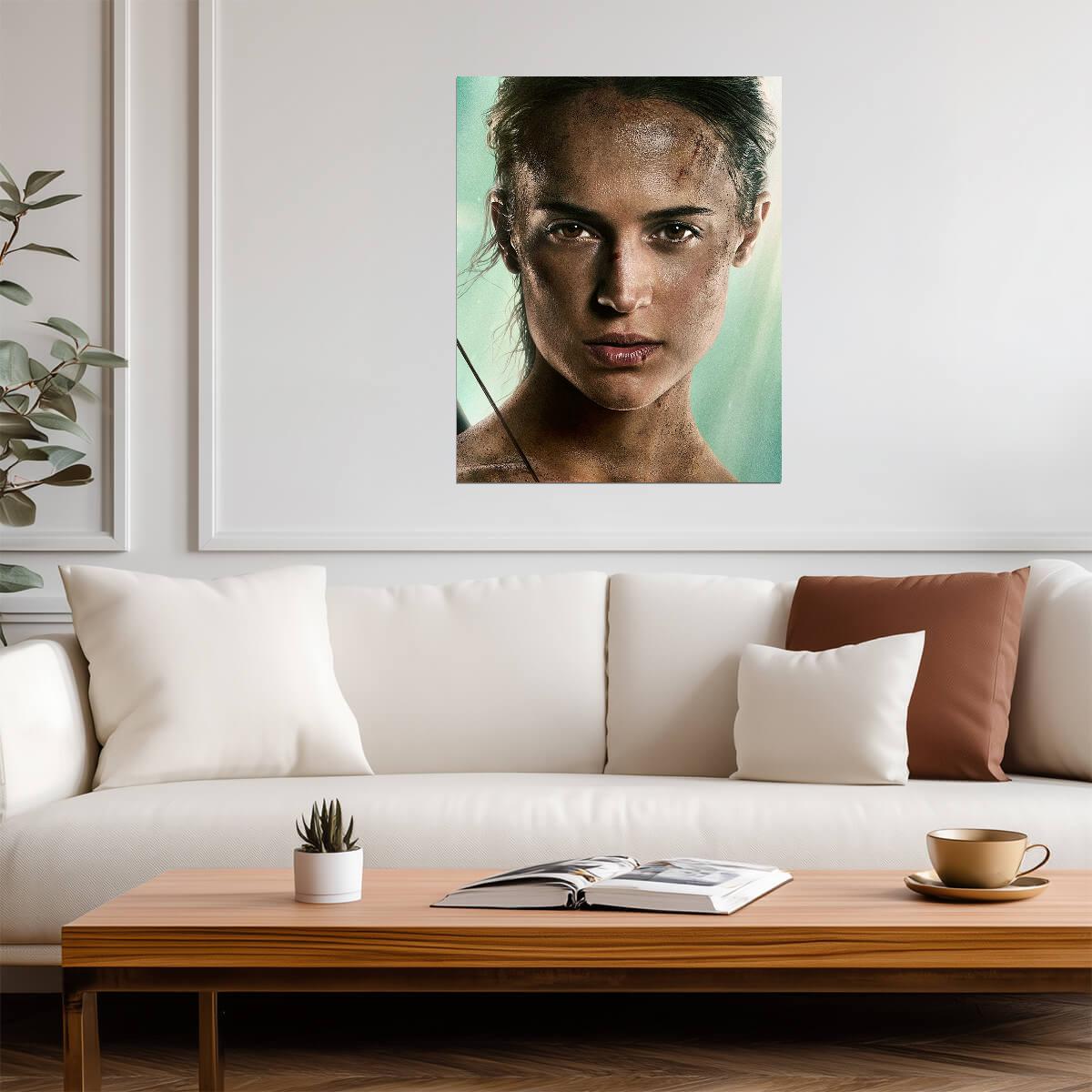 Tomb Raider 2018 Movie Poster | Alicia Vikander as Lara Croft | Close-Up Portrait - Movies & TV Poster