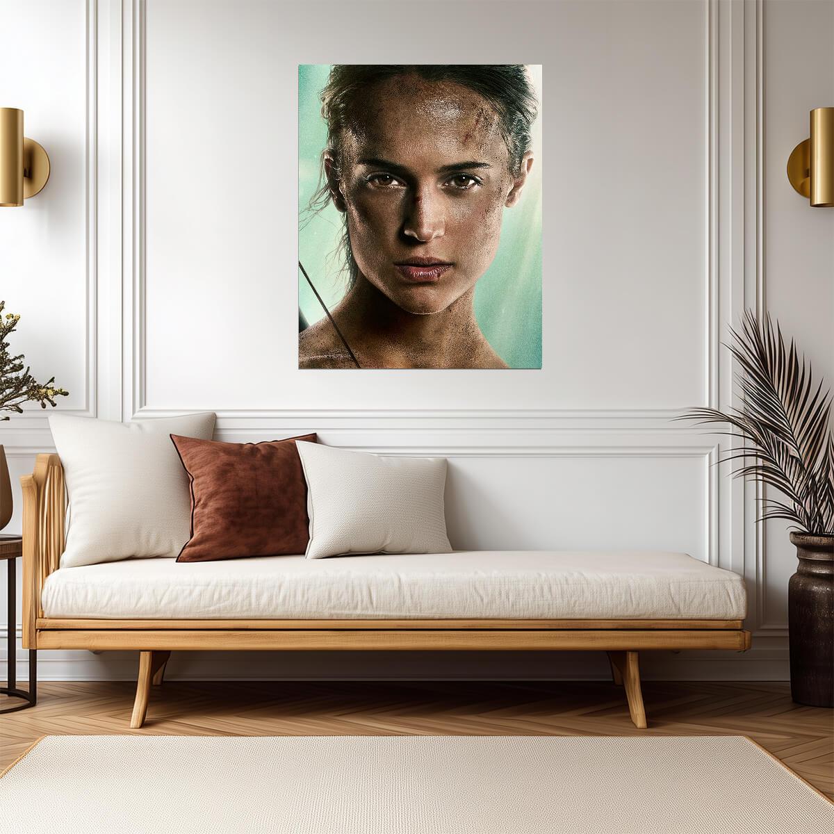 Tomb Raider 2018 Movie Poster | Alicia Vikander as Lara Croft | Close-Up Portrait - Movies & TV Poster
