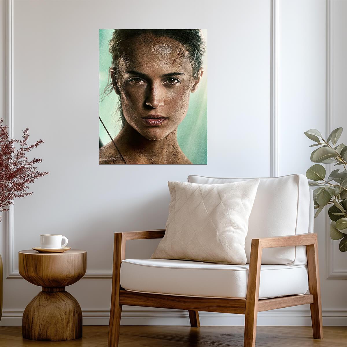 Tomb Raider 2018 Movie Poster | Alicia Vikander as Lara Croft | Close-Up Portrait - Movies & TV Poster